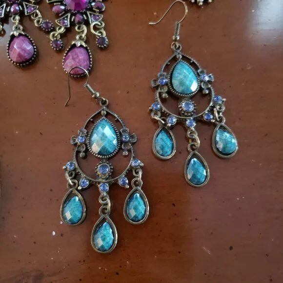 8 piece Bohemian Costume jewelry lot necklace earrings locket bracelet - Picture 11 of 11